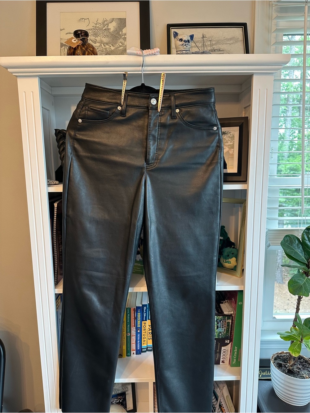 Express Chick Black Faux-Leather Women’s Jeans